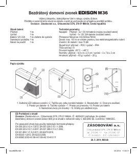 Návod Edison M36 Videotelefón