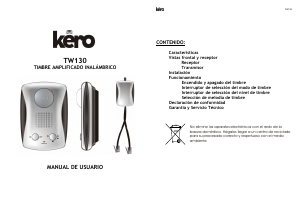 Manual de uso Kero TW130 Timbre