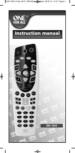 Manual One For All URC 1669 Remote Control