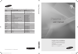 Vadovas Samsung PS50C7000YW Plazminis televizorius