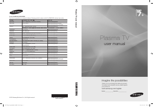 Bruksanvisning Samsung PS50C7705YS Plasma-TV