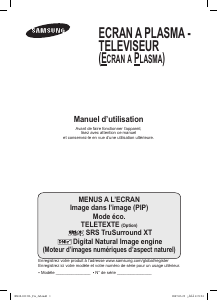 Mode d’emploi Samsung PS50Q99HPX/HAC Téléviseur plasma