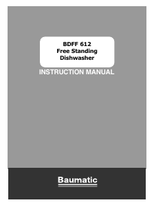 Manual Baumatic BDFF612 Dishwasher
