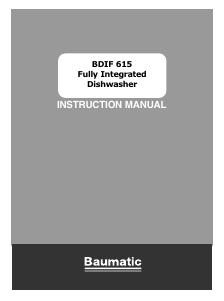 Manual Baumatic BDIF615 Dishwasher