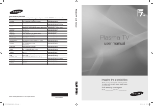 Manual de uso Samsung PS63C7000YW Televisor de plasma