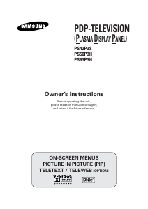 Manual Samsung PS63P3H Plasma Television