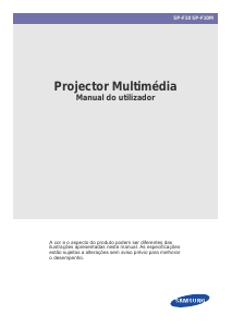 Manual Samsung SP-F10 Projetor