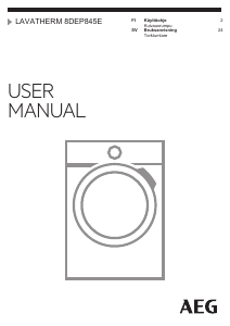 Käyttöohje AEG T8DEP845E Kuivausrumpu