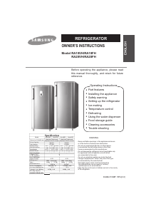 Manual Samsung RA20FHNB Refrigerator