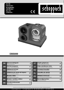 Vadovas Scheppach DBS800 Grąžto antgalio galąstuvas