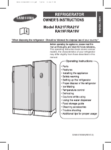 Manual Samsung RA21FCSS Refrigerator