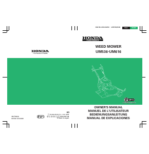 Manual de uso Honda UM616 Cortacésped
