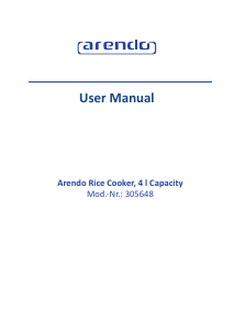 Manuale Arendo 305648 Fornello di riso