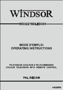 Mode d’emploi Windsor WD32278DLED305 Téléviseur LED