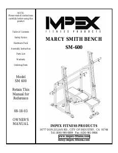 Handleiding Impex SM-600 Fitnessapparaat
