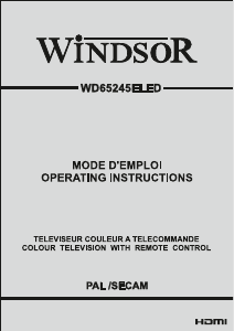Mode d’emploi Windsor WD65245ELED Téléviseur LED