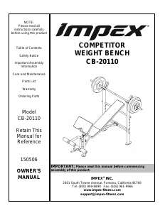 Handleiding Impex CB-20110 Fitnessapparaat
