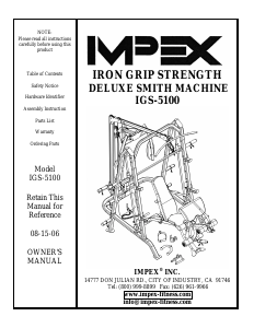 Manual Impex IGS-5100 Multi-gym