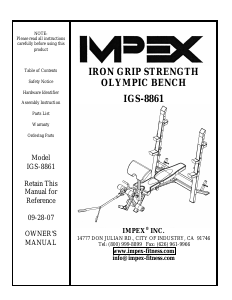 Handleiding Impex IGS-8861 Fitnessapparaat