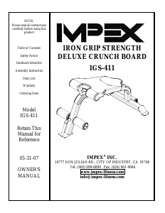Handleiding Impex IGS-411 Fitnessapparaat