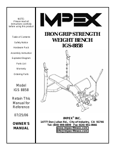 Handleiding Impex IGS-8858 Fitnessapparaat