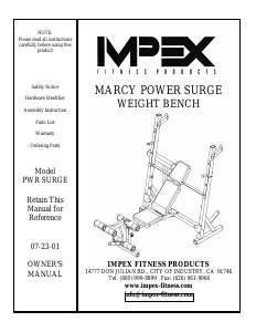 Handleiding Impex PWR-Surge Fitnessapparaat