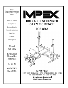 Handleiding Impex IGS-8862 Fitnessapparaat