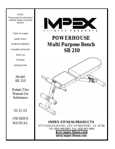 Handleiding Impex SB-210 Fitnessapparaat
