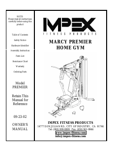 Handleiding Impex Premier Fitnessapparaat