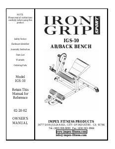 Manual Iron Grip IGS-10 Multi-gym