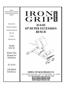 Handleiding Iron Grip IGS-03 Fitnessapparaat