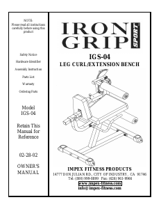 Handleiding Iron Grip IGS-04 Fitnessapparaat