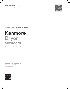 Manual Kenmore 111.79142 Dryer