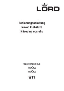 Návod Lord W11 Práčka