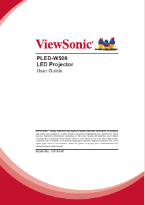 Manual ViewSonic PLED-W500 Projector