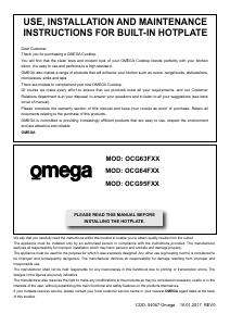 Handleiding Omega OCG95FFX Kookplaat