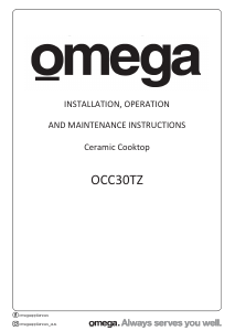 Handleiding Omega OCC30TZ Kookplaat