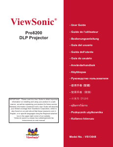 Manual ViewSonic Pro8200 Projector