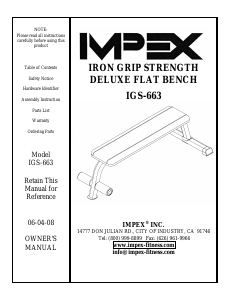 Handleiding Impex IGS-663 Fitnessapparaat