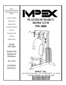 Manual Impex PM-3000 Multi-gym