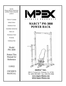 Manual Impex PM-3800 Multi-gym