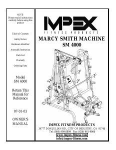 Handleiding Impex SM-4000 Fitnessapparaat