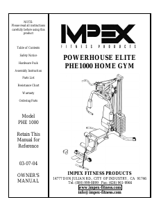 Manual Impex PHE-1000 Multi-gym