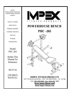 Manual Impex PHC-265 Multi-gym