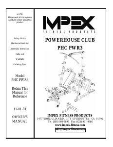 Manual Impex PHC-PWR3 Multi-gym