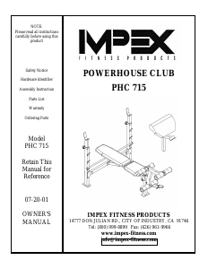 Manual Impex PHC-715 Multi-gym