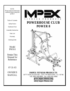 Manual Impex PHC-PWR8 Multi-gym