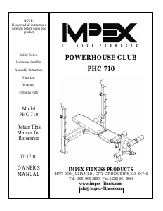 Handleiding Impex PHC-710 Fitnessapparaat