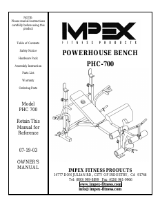 Handleiding Impex PHC-700 Fitnessapparaat