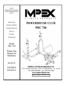 Handleiding Impex PHC-750 Fitnessapparaat